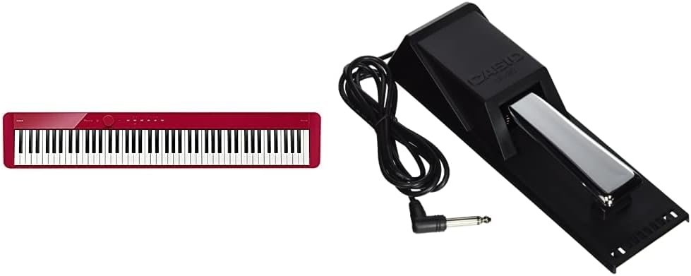 Casio 88-key Digital Pianos-stage (px-s1100rd) And Casio Sp-20 Upgraded Piano-style Sustain Pedal, Black